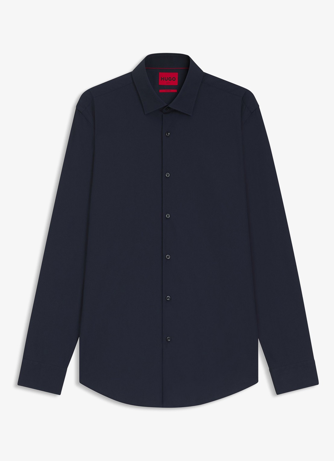 HUGO Slim-fit overhemd in een popeline van gemakkelijk te strijken katoen - voorkant 2 navy-413 / blauw