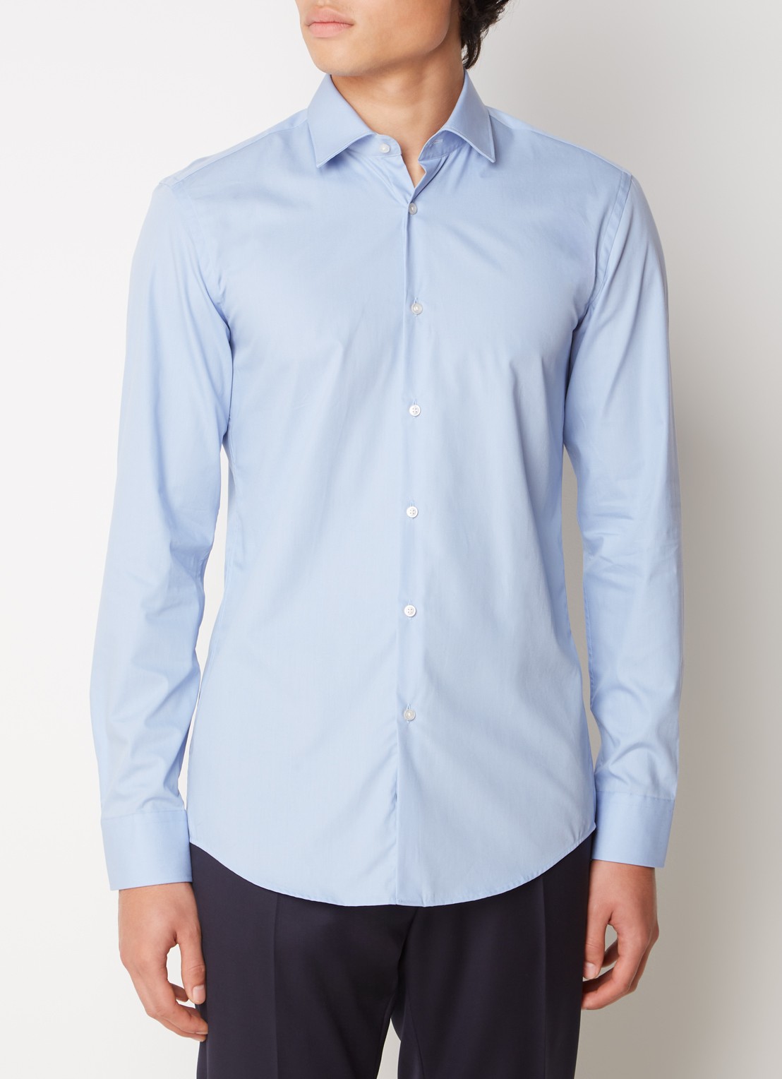 HUGO Slim-fit overhemd in een popeline van gemakkelijk te strijken katoen - detail 3 lichtblauw