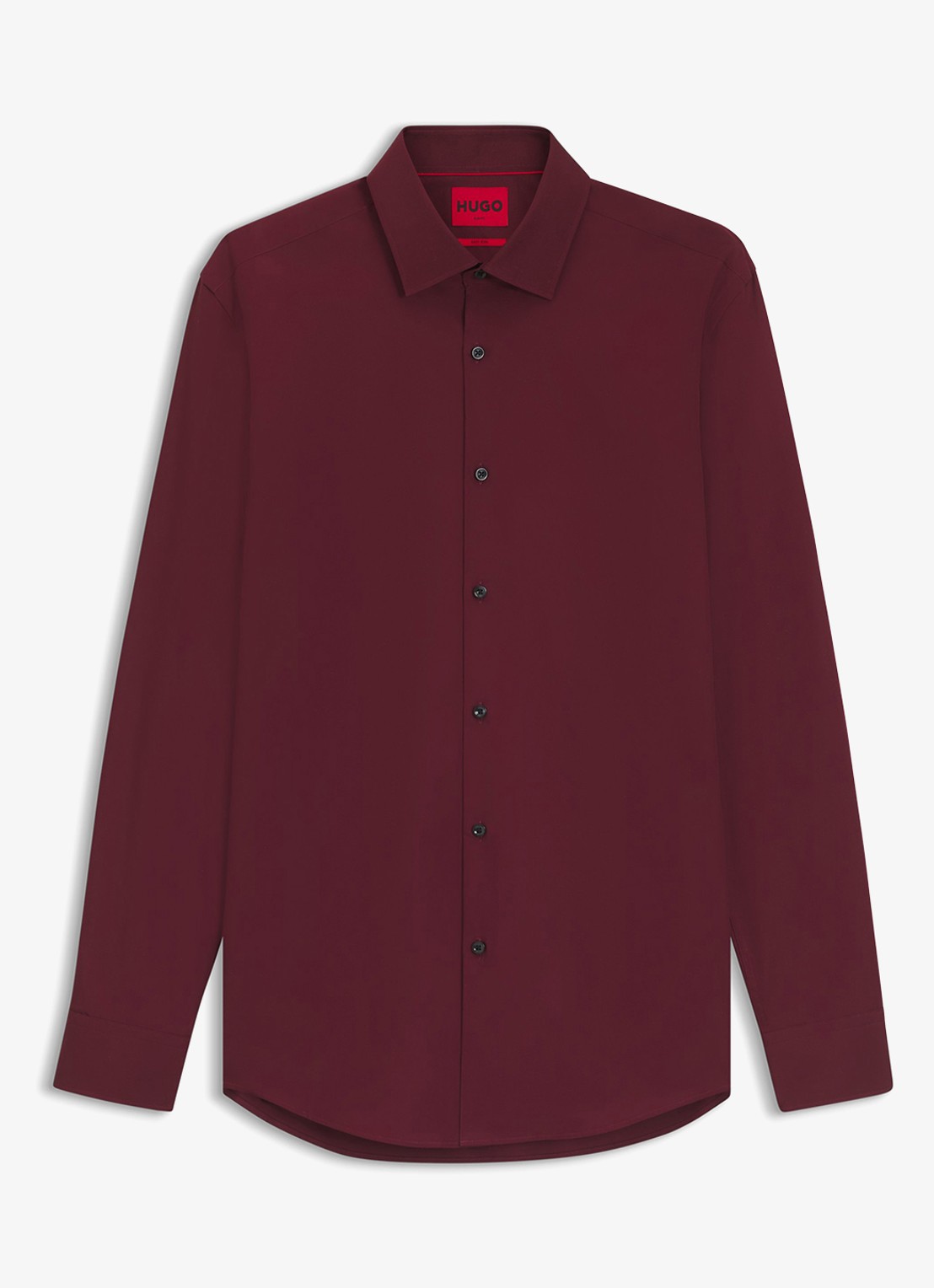 HUGO Slim-fit overhemd in een popeline van gemakkelijk te strijken katoen - voorkant 2 dark red-602 / rood