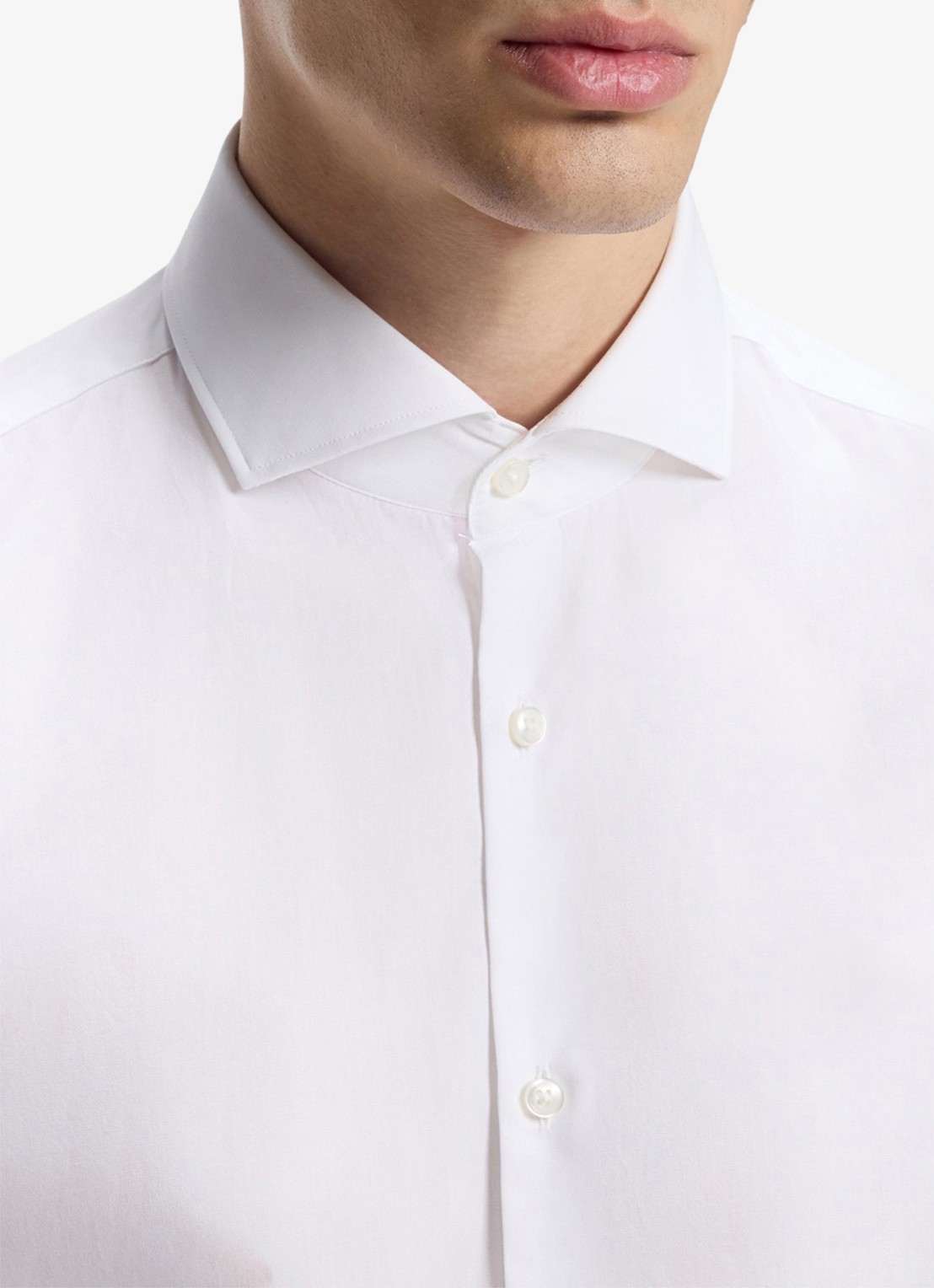 HUGO Slim-fit overhemd van katoen met gespreide kraag - detail 5 wit