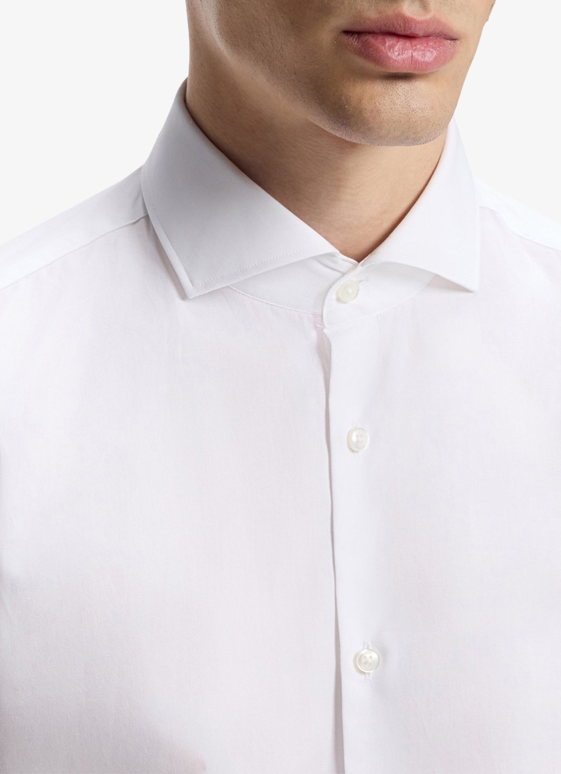 HUGO Slim-fit overhemd van katoen met gespreide kraag - detail 6 wit