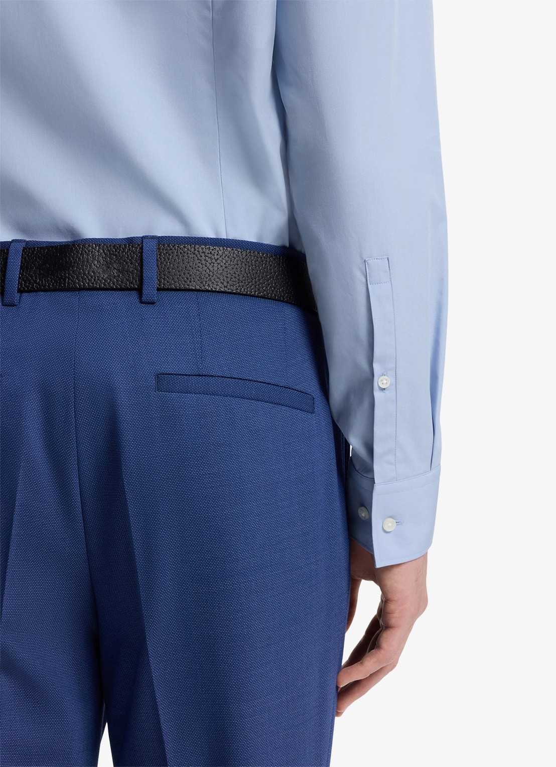 HUGO Slim-fit overhemd van katoen met gespreide kraag - detail 7 lichtblauw