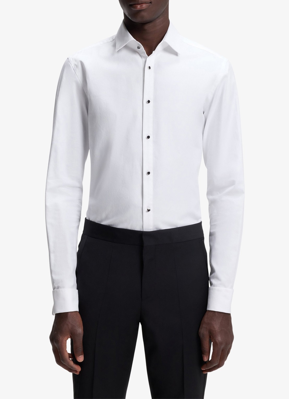 HUGO Slim fit overhemd van katoen - detail 2 wit