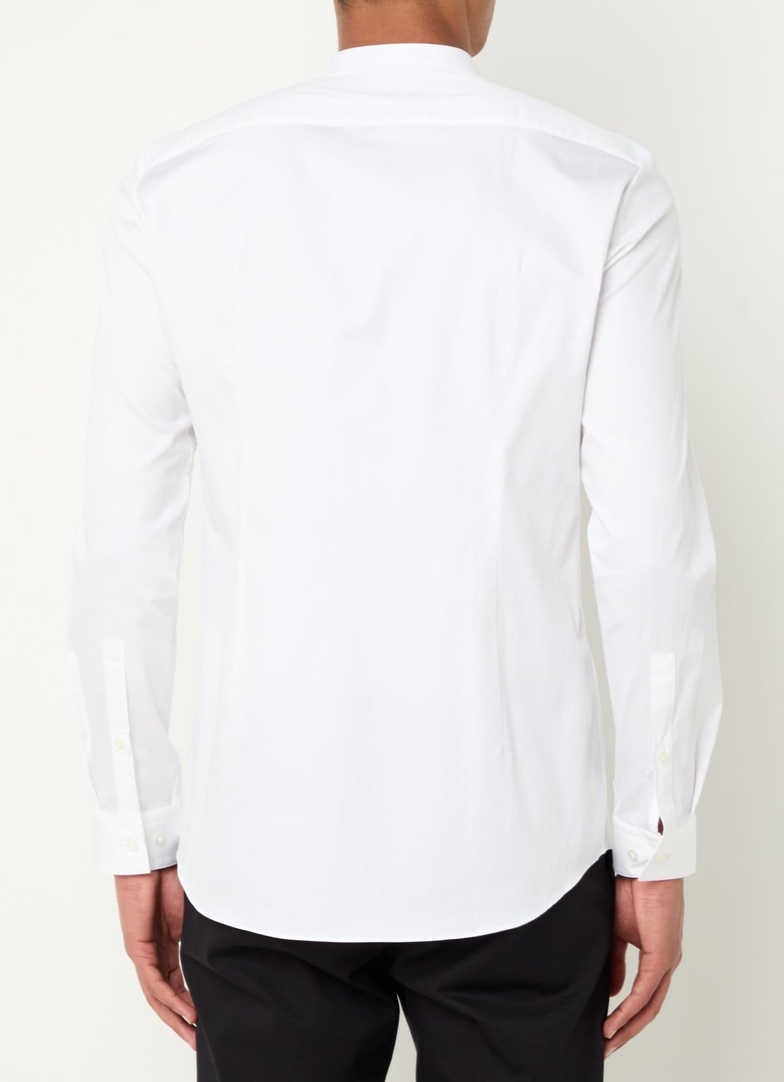 HUGO Slim-fit overhemd van stretchkatoen met opstaande kraag - achterkant 2 wit