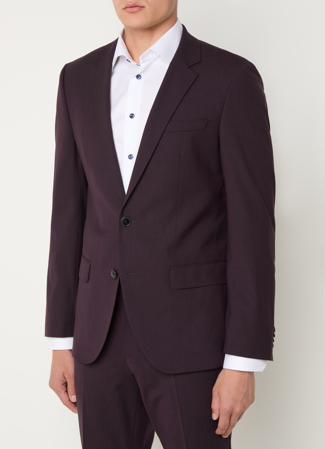 HUGO Slim-fit pak van een wolmix met hoogwaardige stretch - detail 5 aubergine