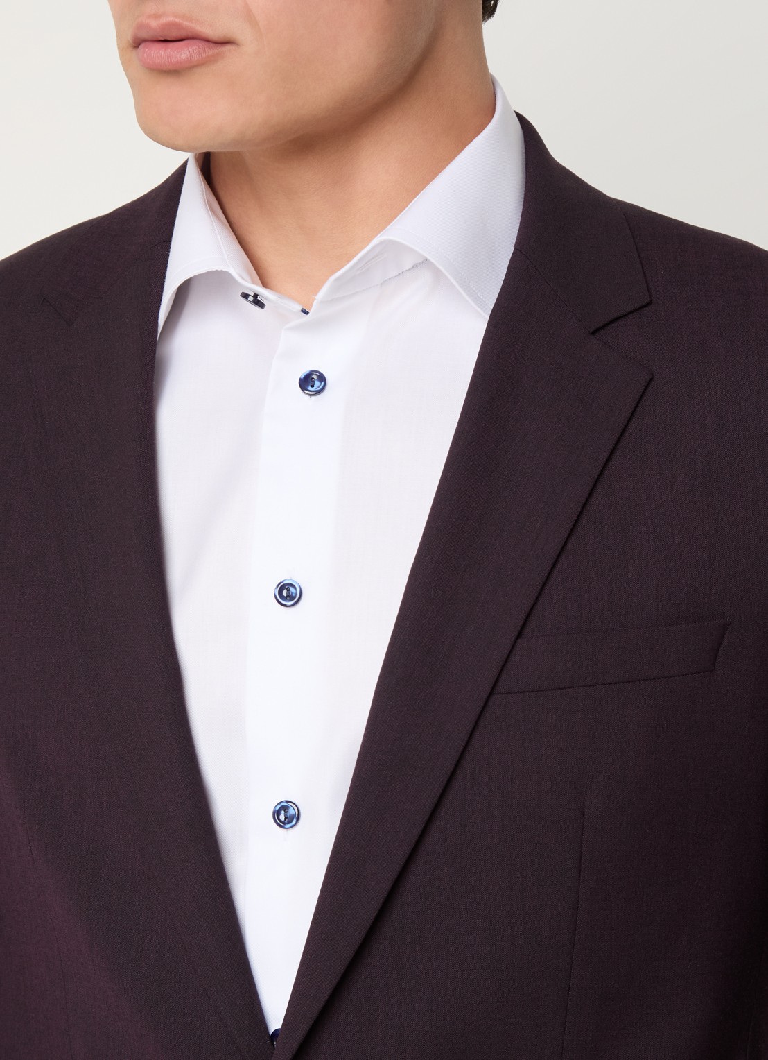 HUGO Slim-fit pak van een wolmix met hoogwaardige stretch - detail 7 aubergine