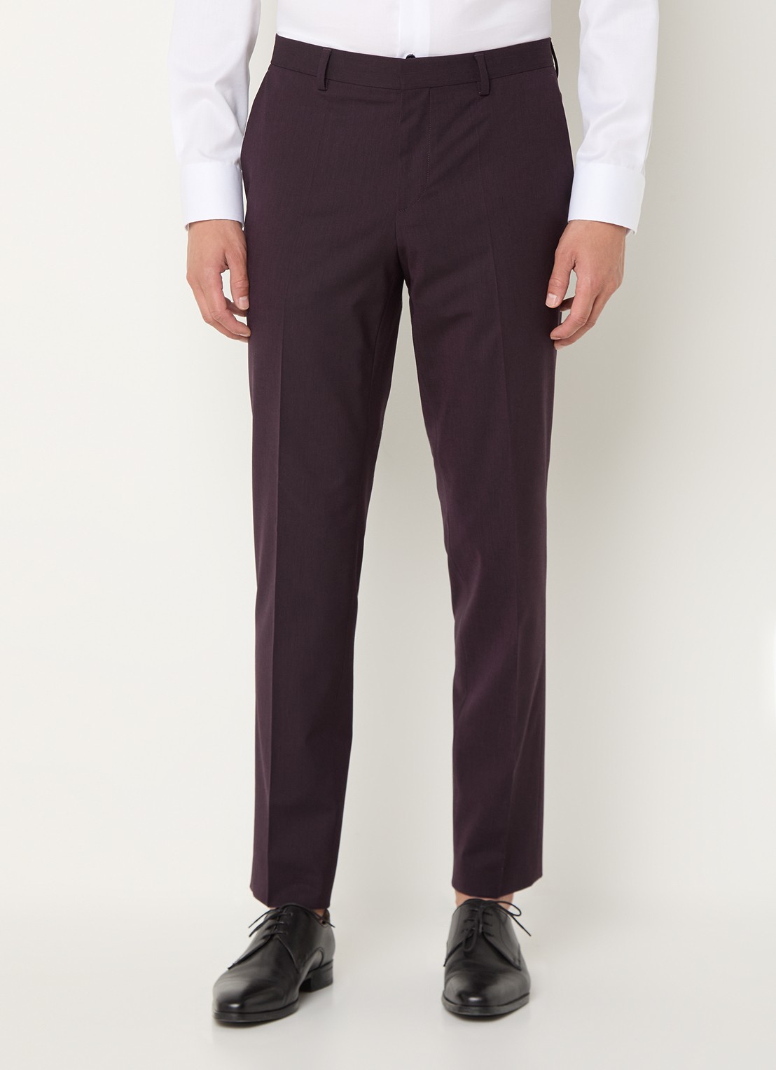 HUGO Slim-fit pak van een wolmix met hoogwaardige stretch - voorkant 9 aubergine