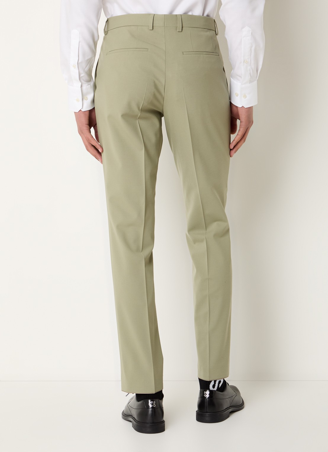 HUGO Slim-fit pak van een wolmix met hoogwaardige stretch - achterkant 8 mosgroen