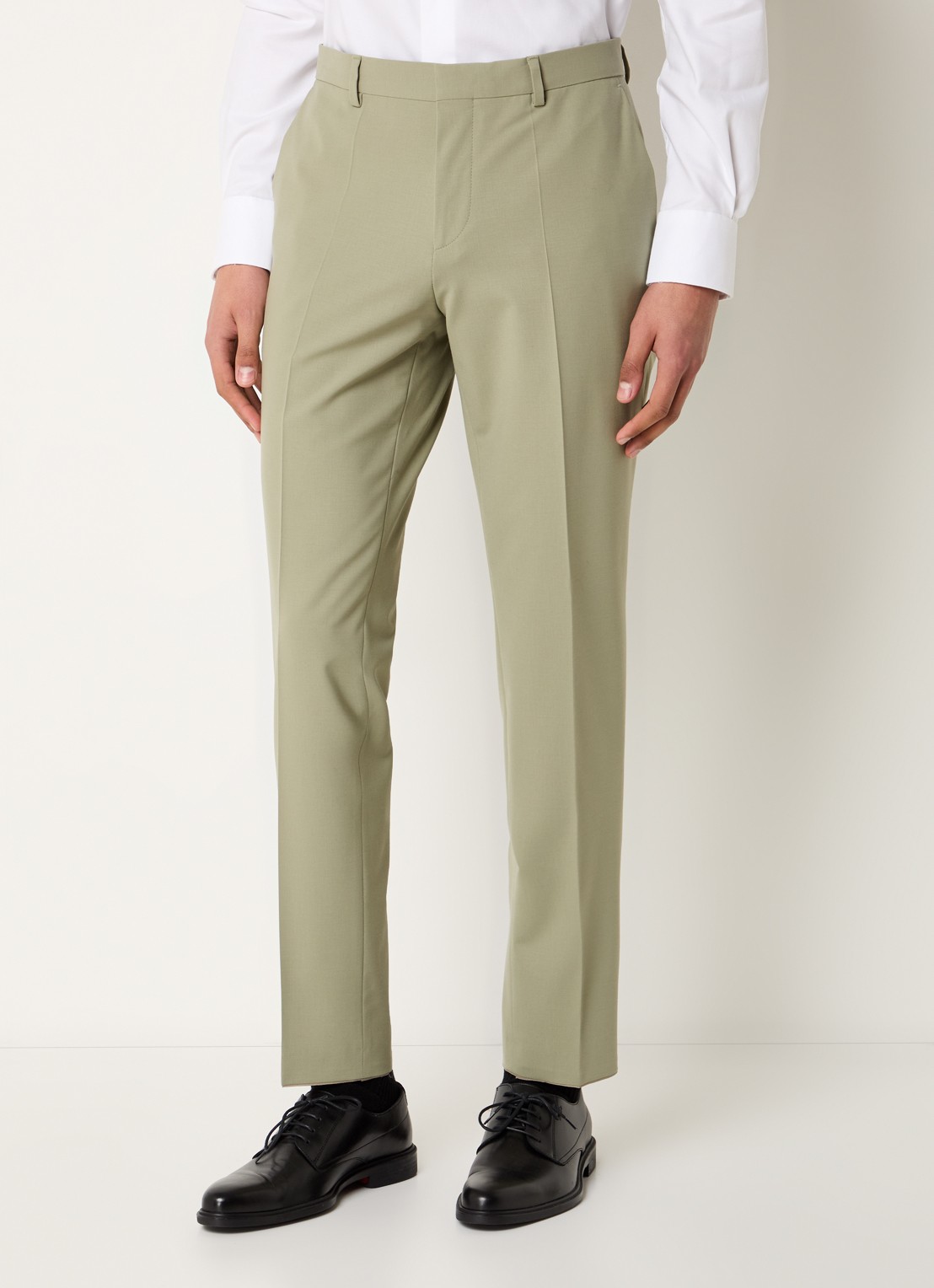 HUGO Slim-fit pak van een wolmix met hoogwaardige stretch - voorkant 2 mosgroen