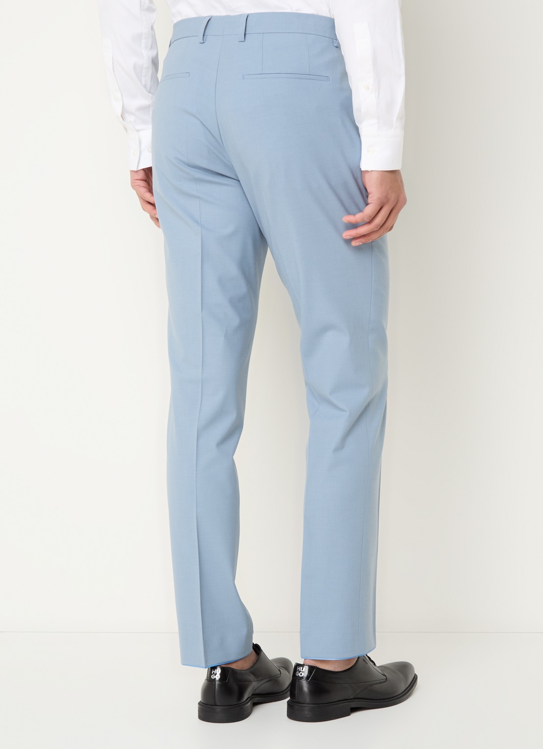 HUGO Slim-fit pak van een wolmix met hoogwaardige stretch - achterkant 2 blauwgrijs