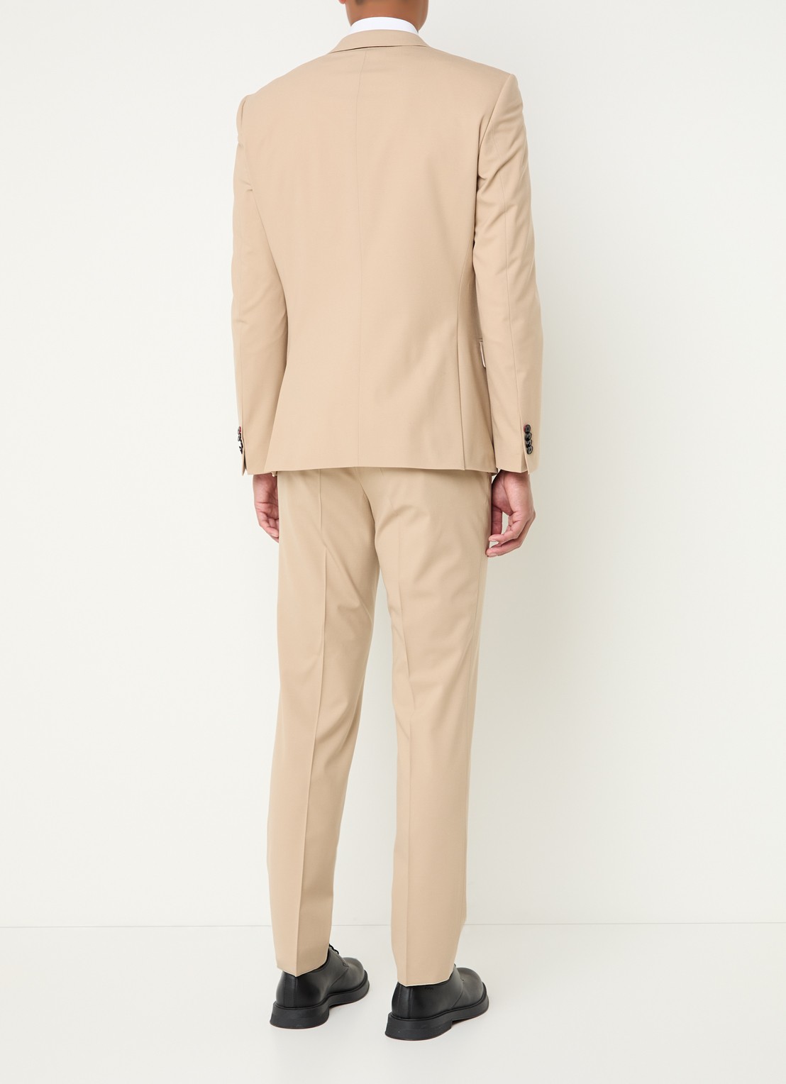 HUGO Slim-fit pak van een wolmix met hoogwaardige stretch - achterkant beige