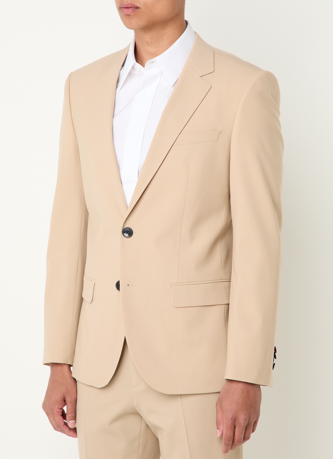 HUGO Slim-fit pak van een wolmix met hoogwaardige stretch - voorkant 4 beige