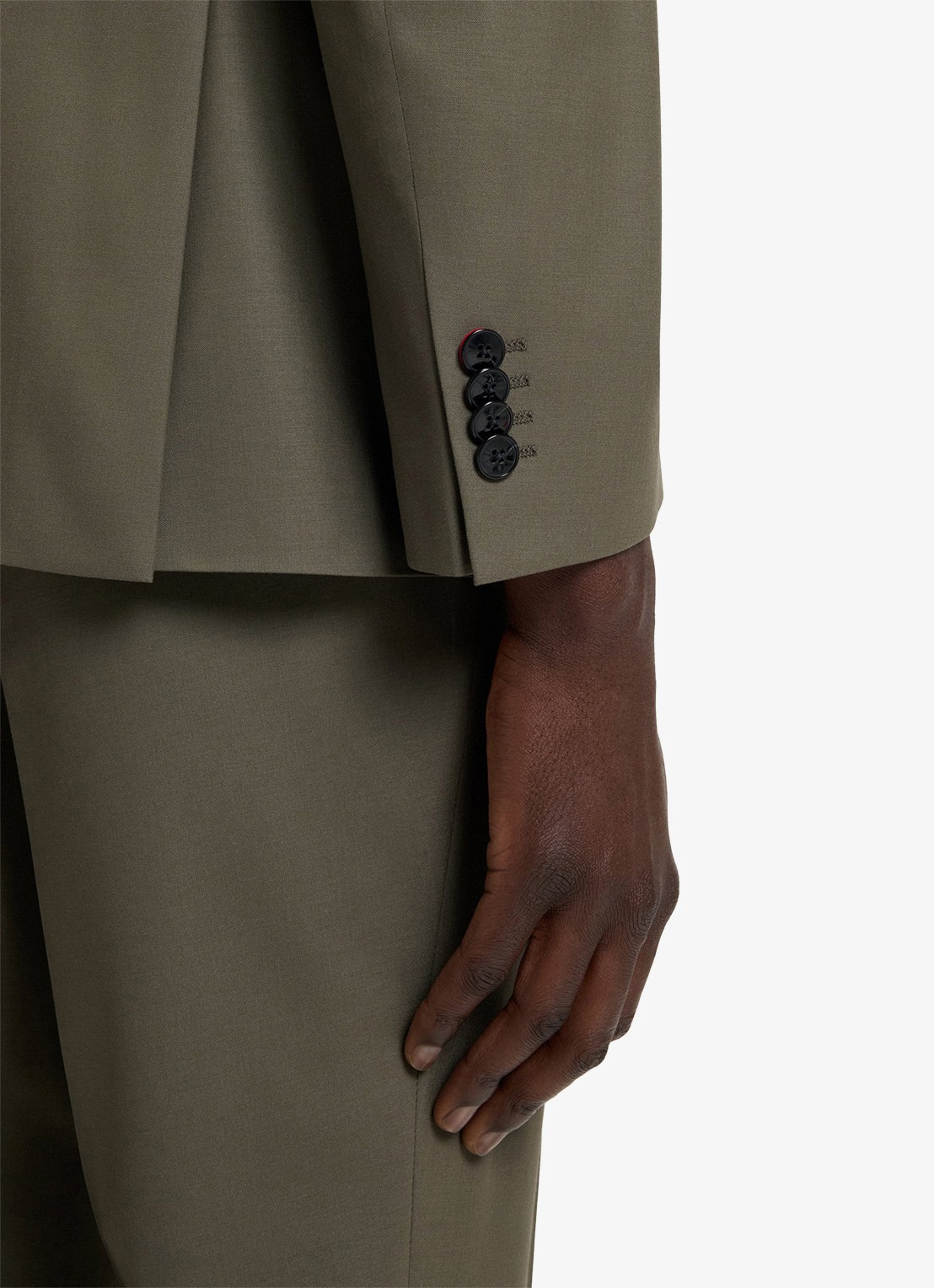 HUGO Slim-fit pak van een wolmix met hoogwaardige stretch - detail 4 donkergroen