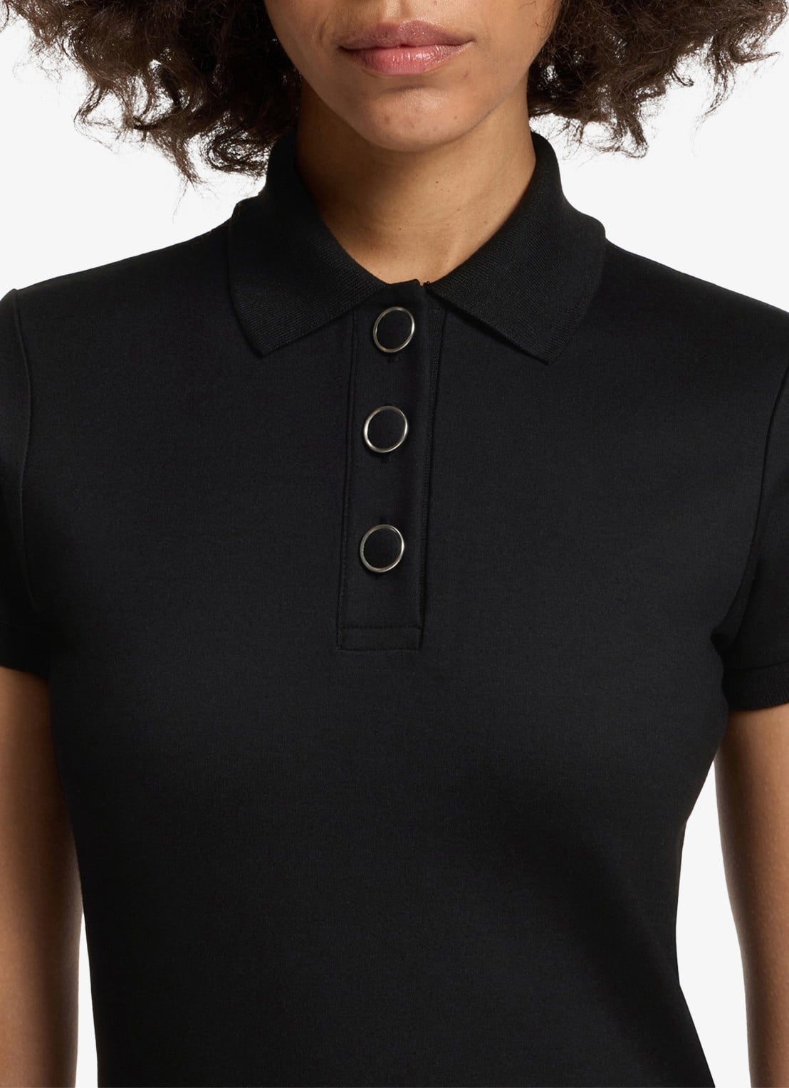 HUGO Slim fit polo met logo - detail 4 zwart