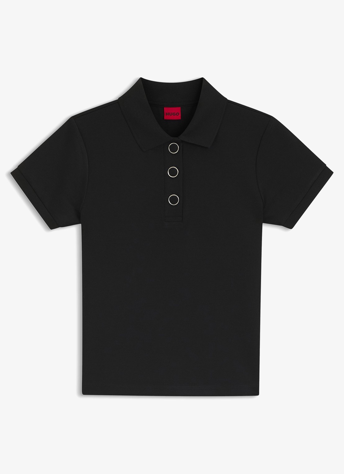 HUGO Slim fit polo met logo - voorkant zwart