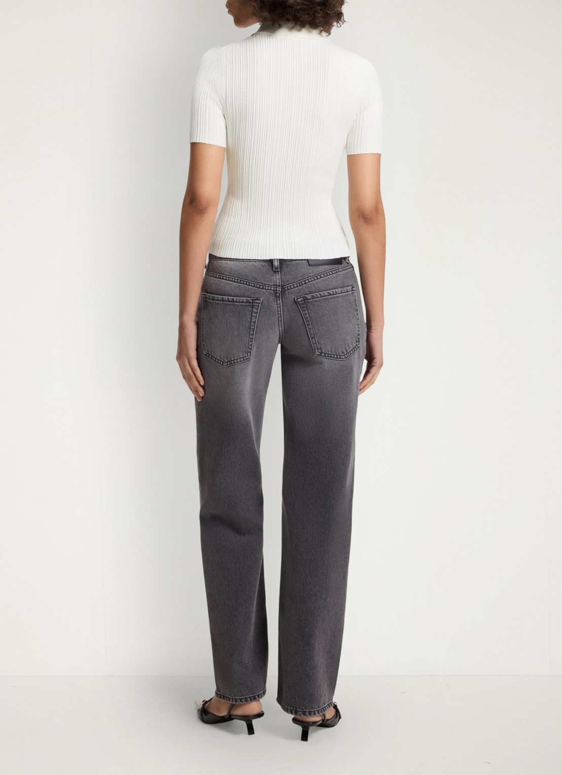 HUGO Slim fit polo met structuur - achterkant 5 wit
