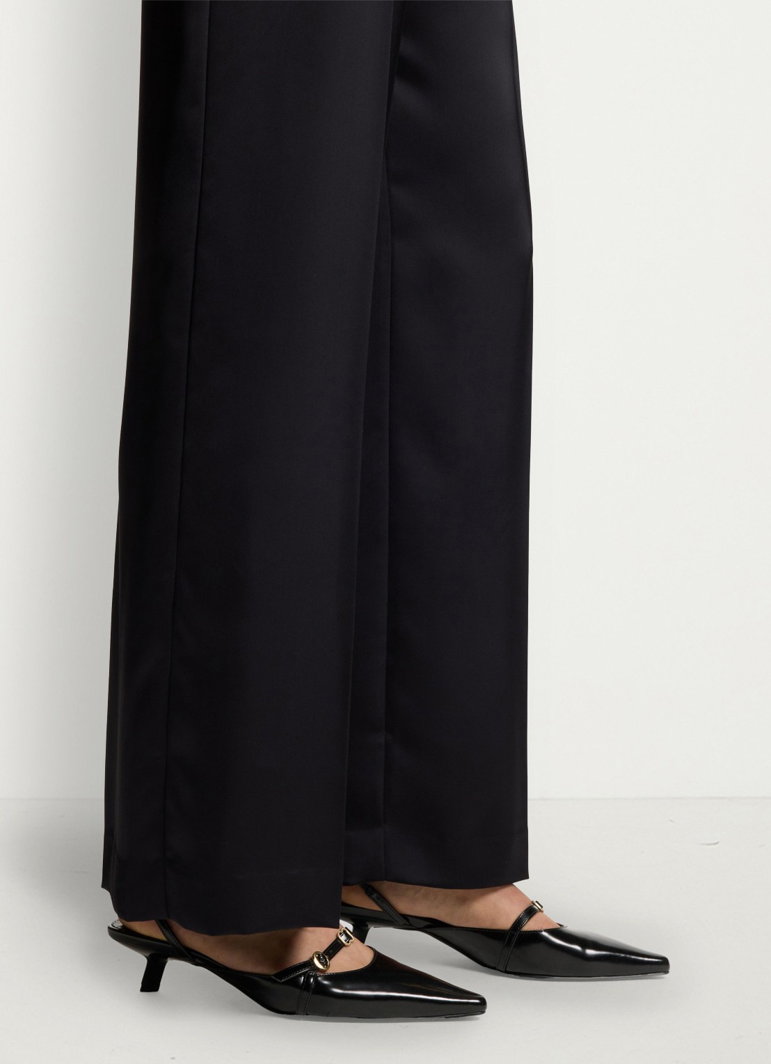 HUGO Slingback van leer met gespdetail - detail 3 zwart