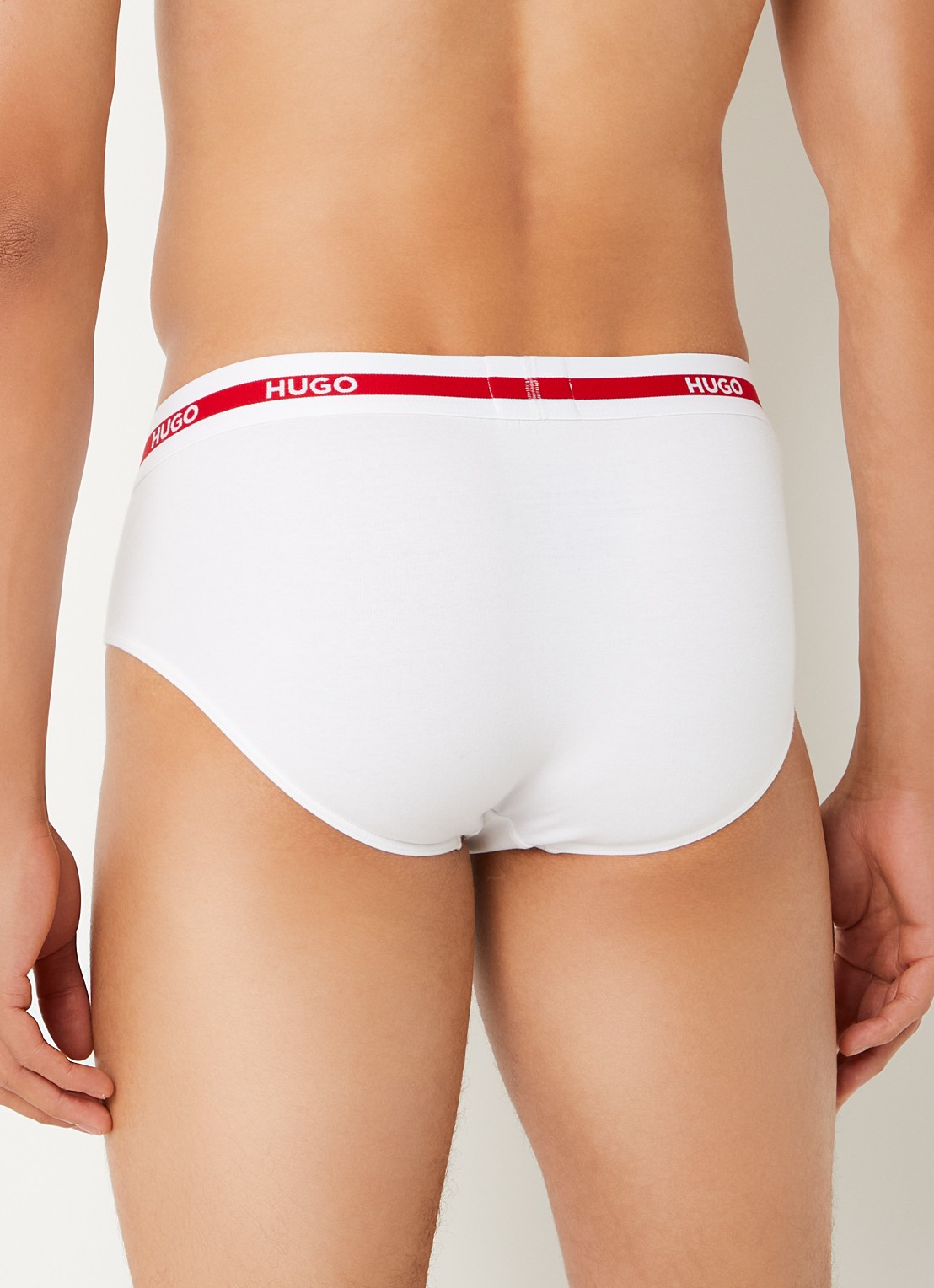 HUGO Slip met logoband in 3-pack - achterkant rood
