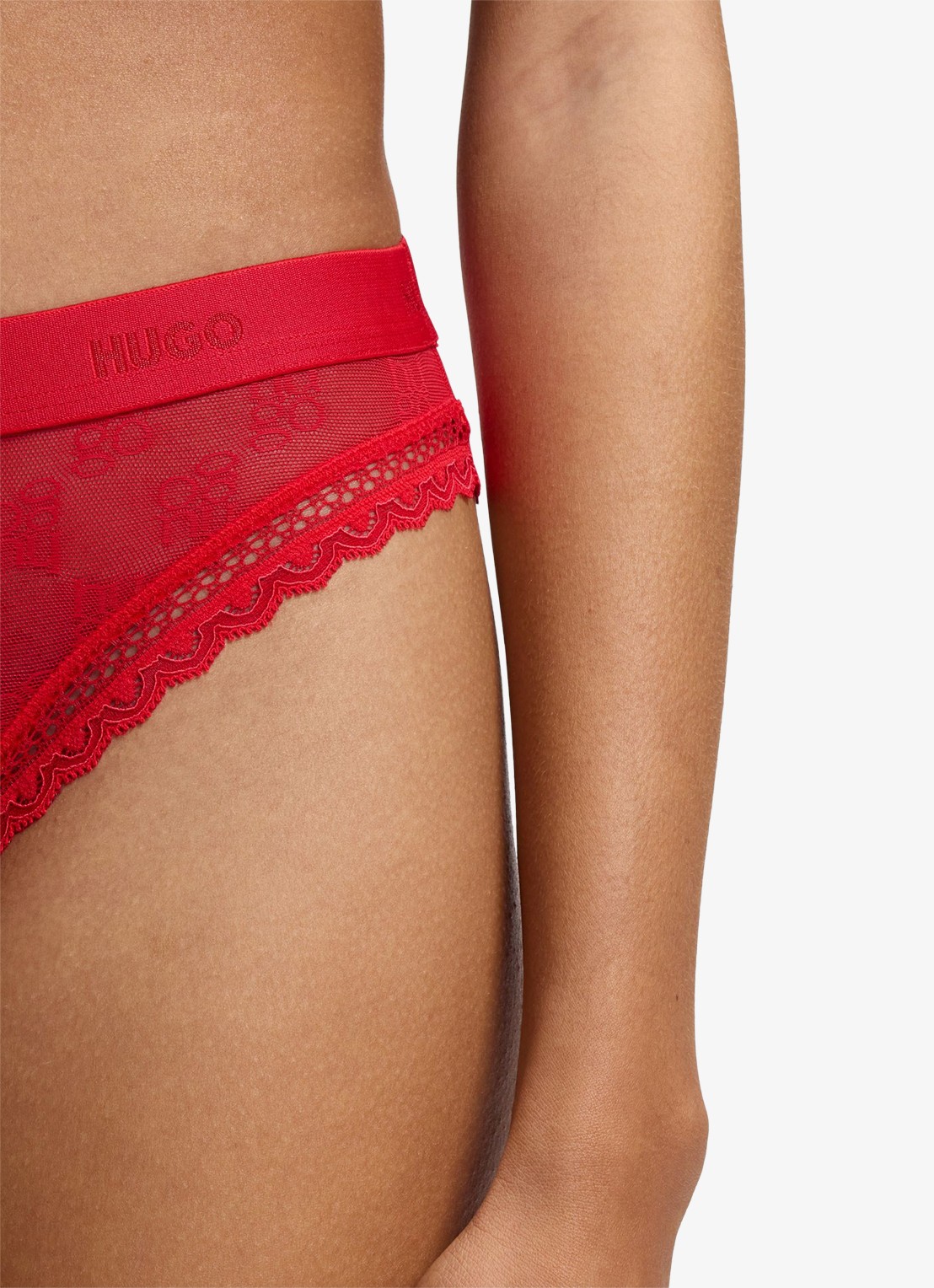 HUGO Slip van kant - detail 3 rood