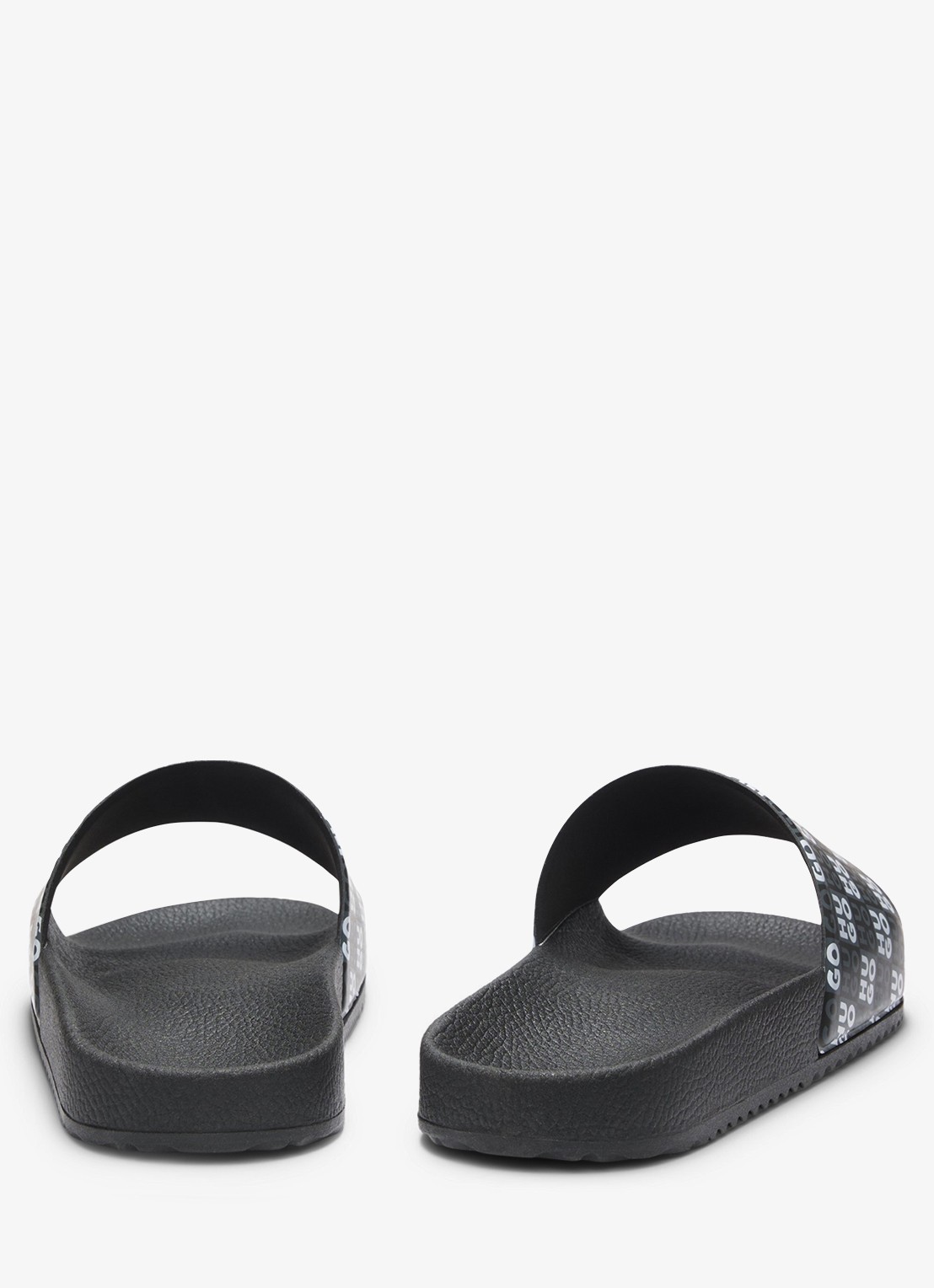 HUGO Slipper met logo - detail zwart