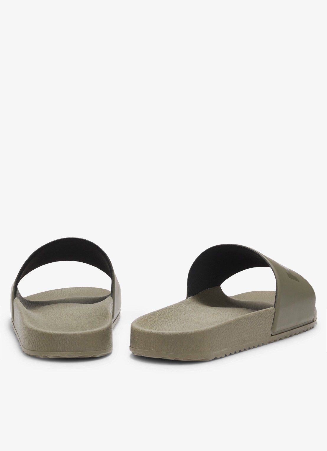 HUGO Slipper met logo - achterkant bronsgroen