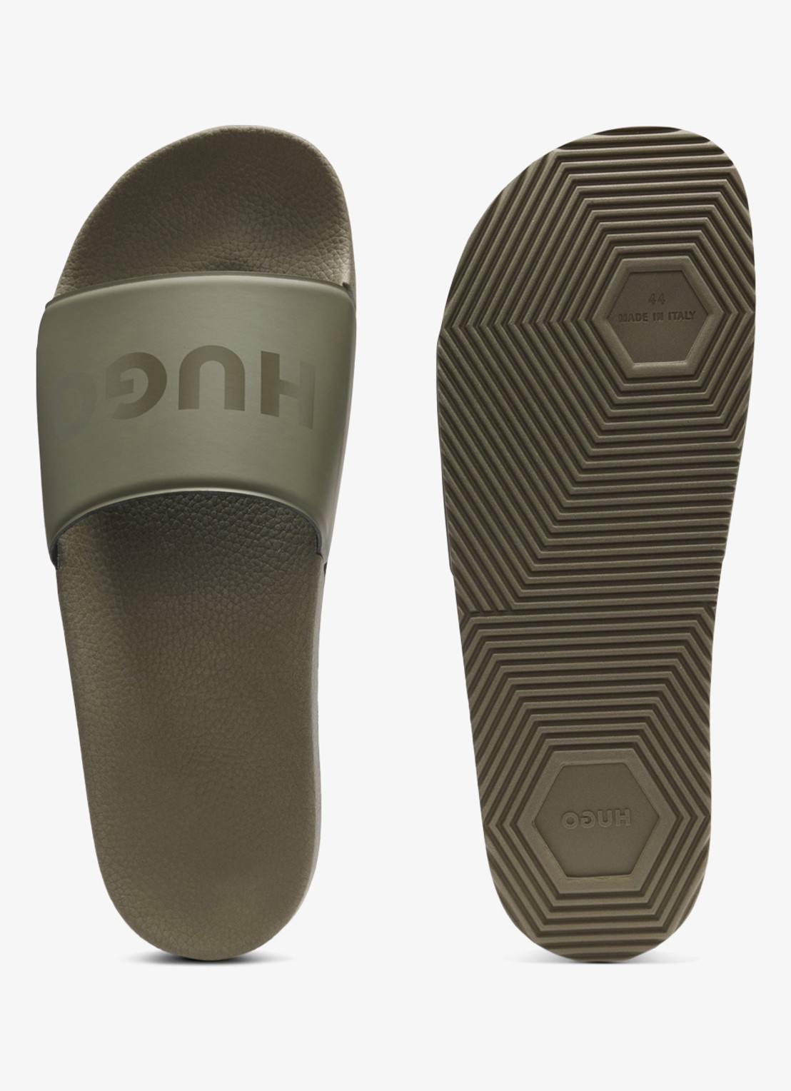 HUGO Slipper met logo - detail 2 bronsgroen