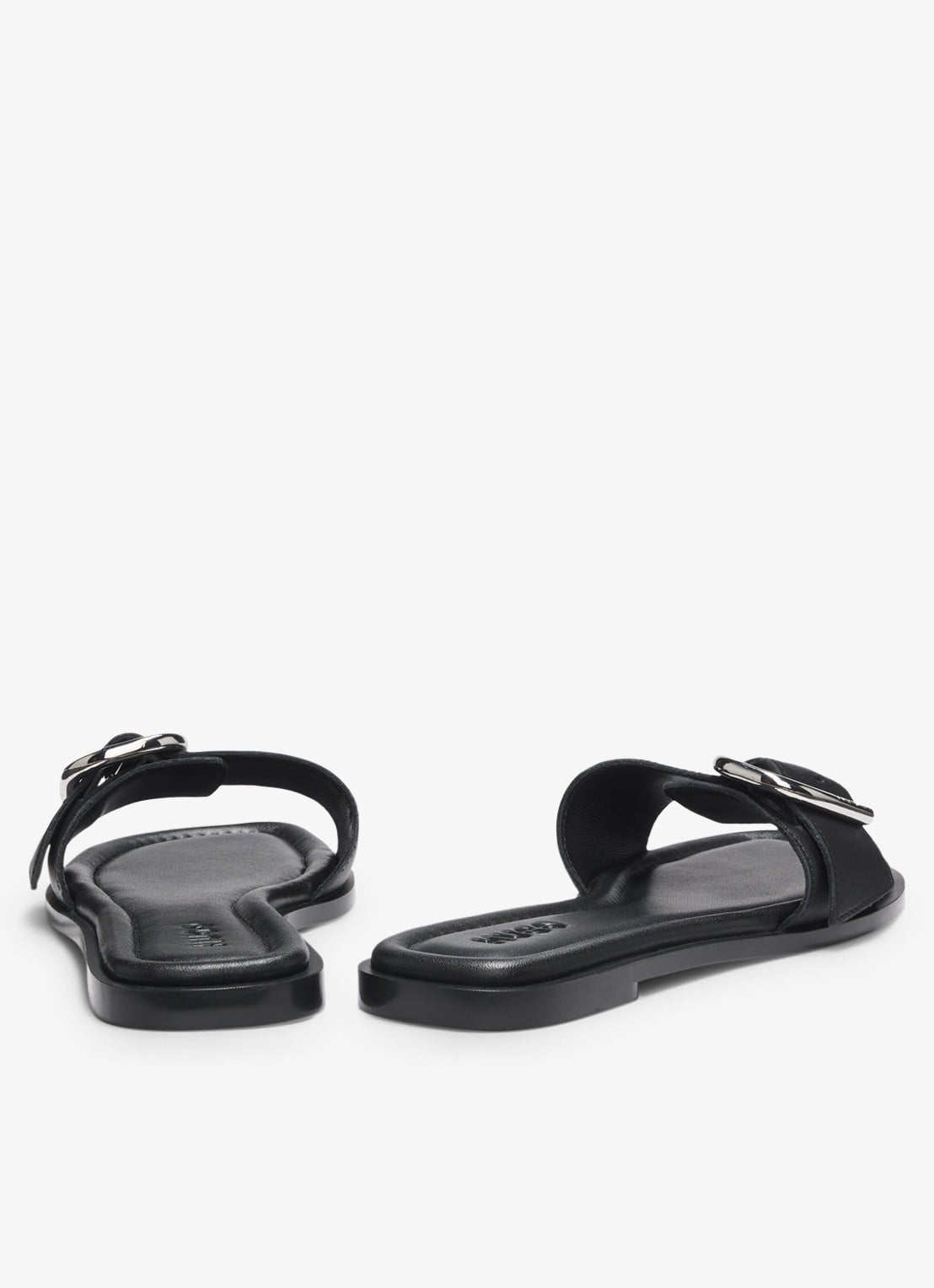 HUGO Slippers met gesp - detail 4 black-001 / zwart