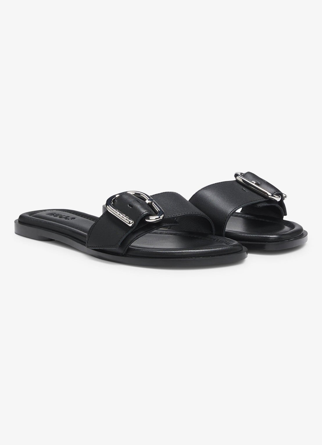 HUGO Slippers met gesp - voorkant 2 black-001 / zwart