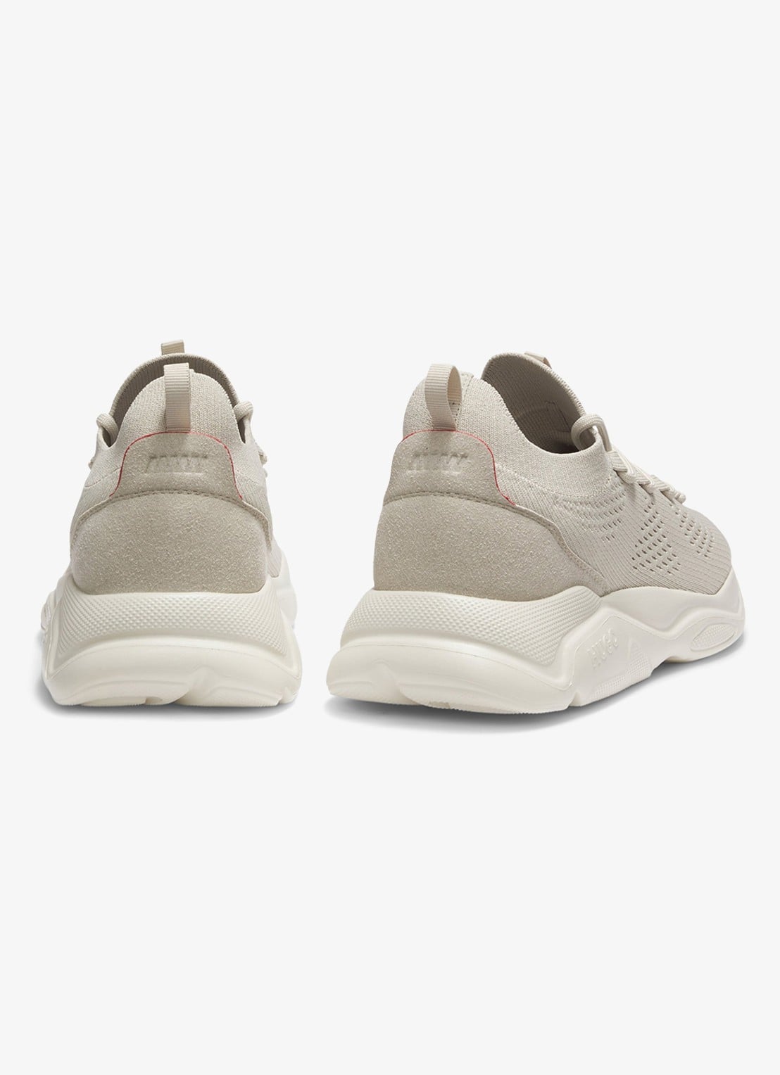 HUGO Sneaker met gebreid bovenwerk - achterkant 5 beige
