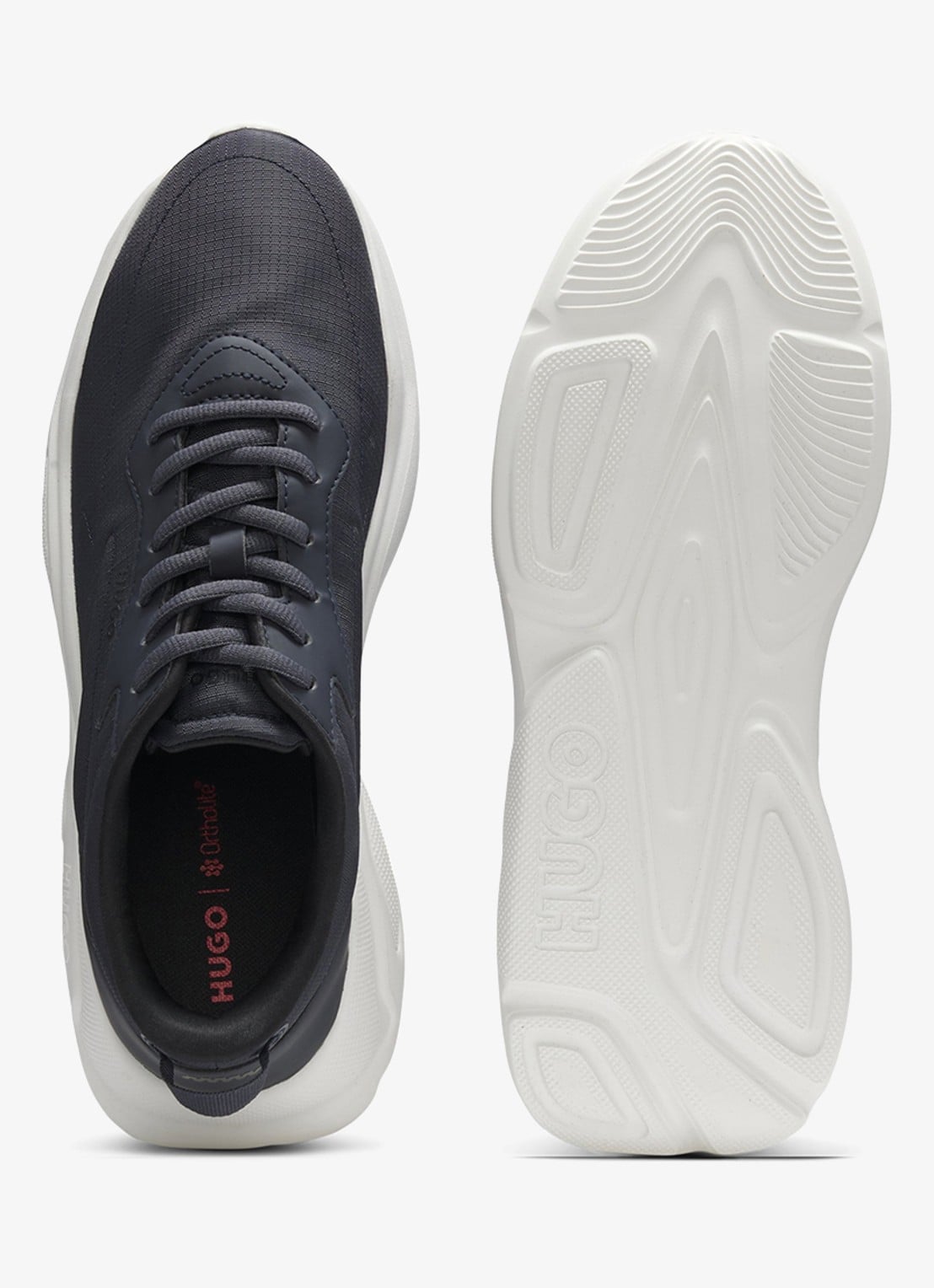 HUGO Sneaker met logo - achterkant donkerblauw