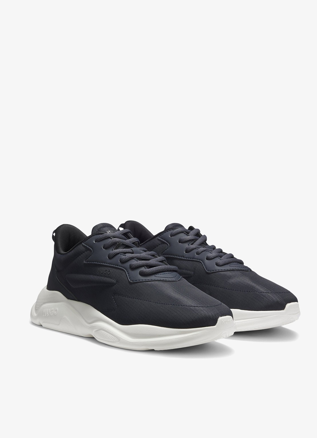 HUGO Sneaker met logo - voorkant 5 donkerblauw