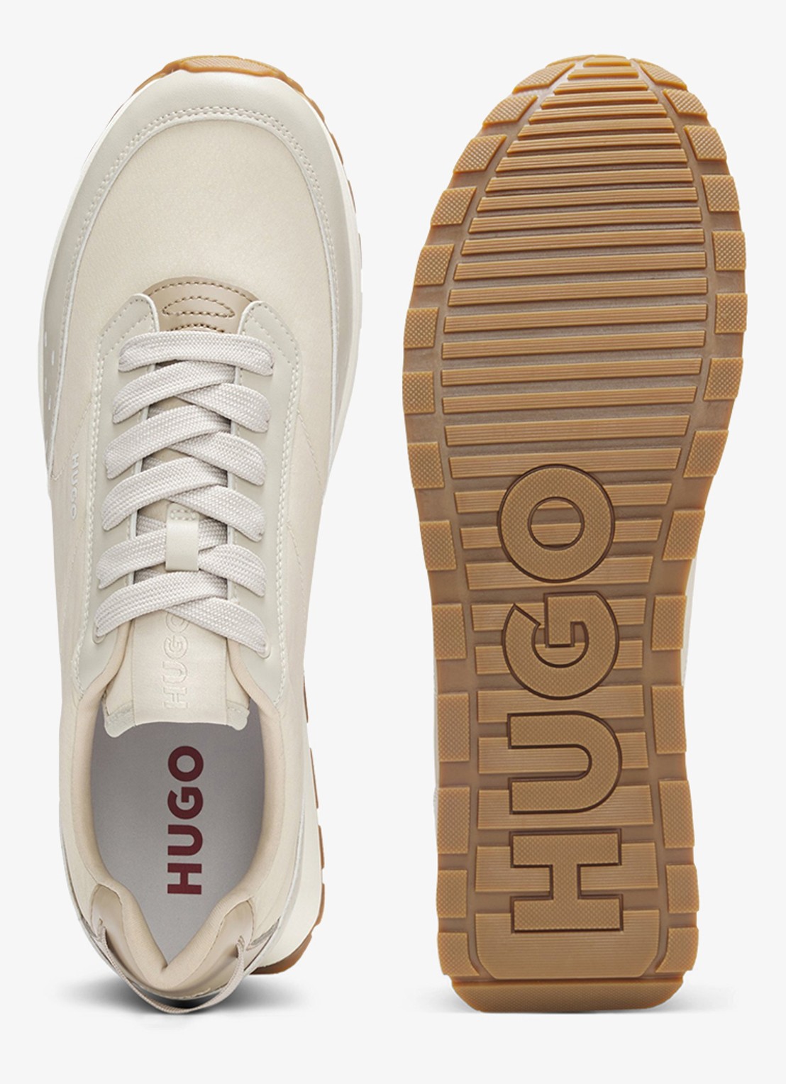 HUGO Sneaker met logo  - detail 2 beige