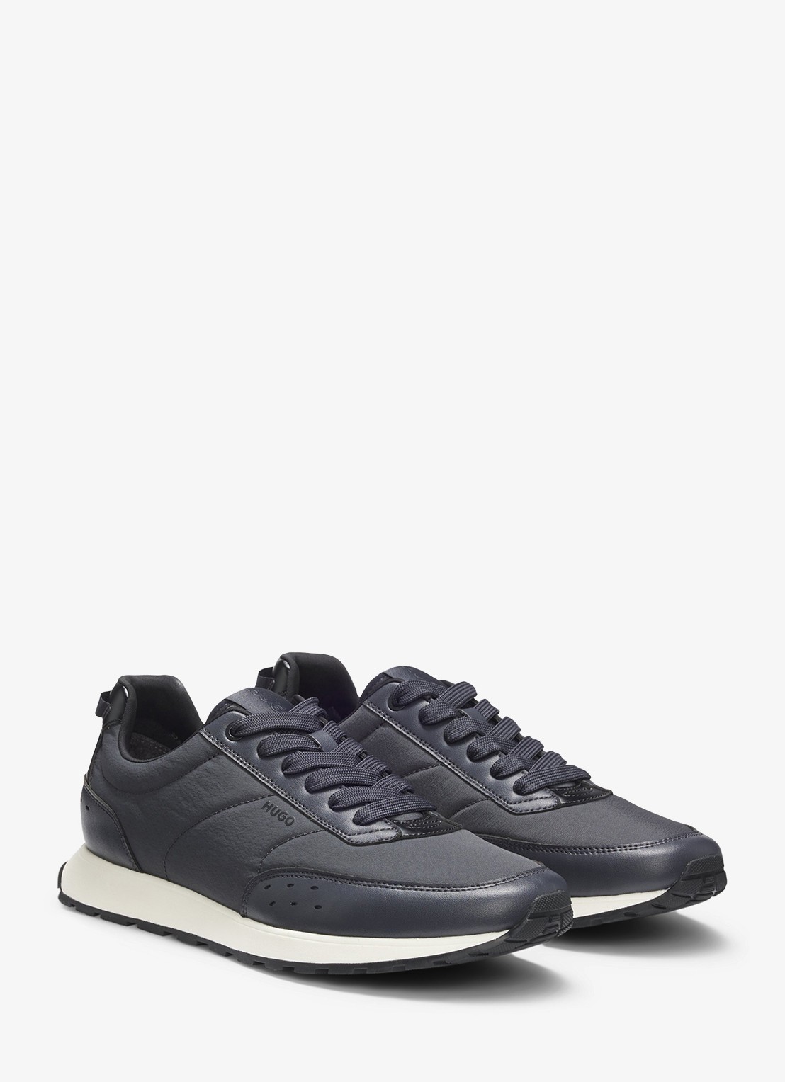 HUGO Sneaker met logo  - voorkant 2 donkerblauw
