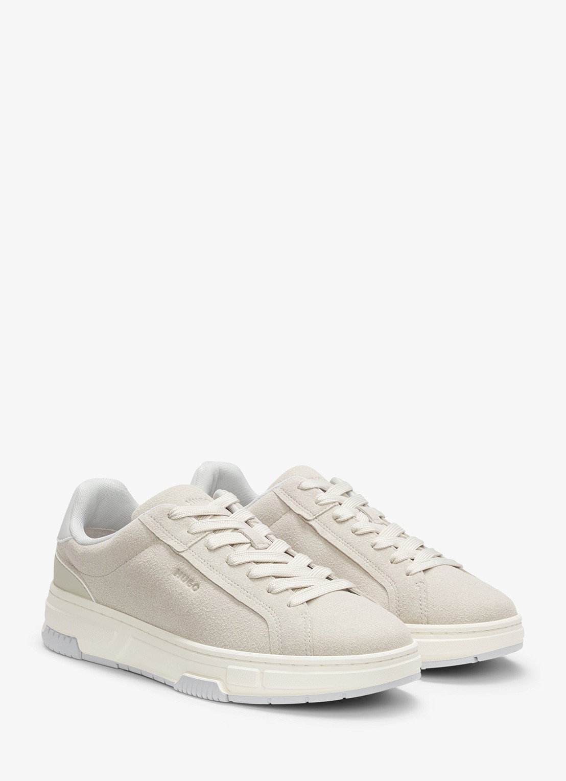 HUGO Sneaker met logo - voorkant 3 beige
