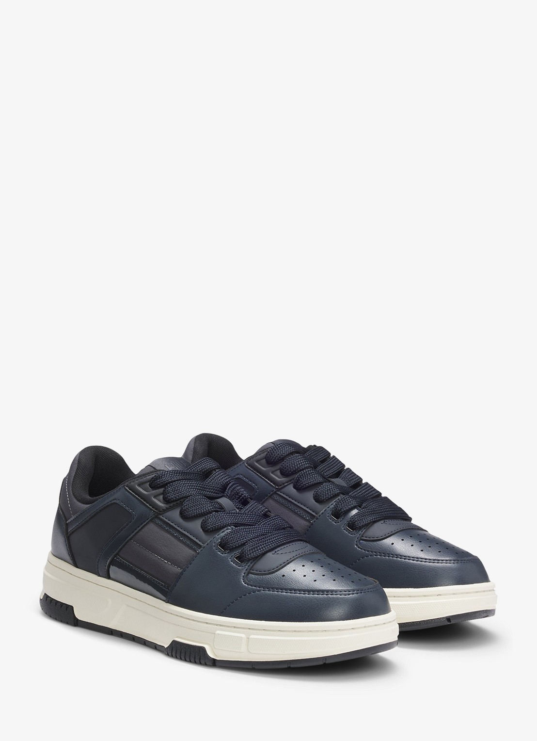 HUGO Sneaker met logo  - voorkant 2 donkerblauw