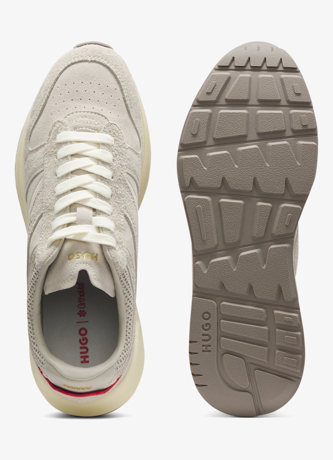 HUGO Sneaker met logo - detail 3 beige