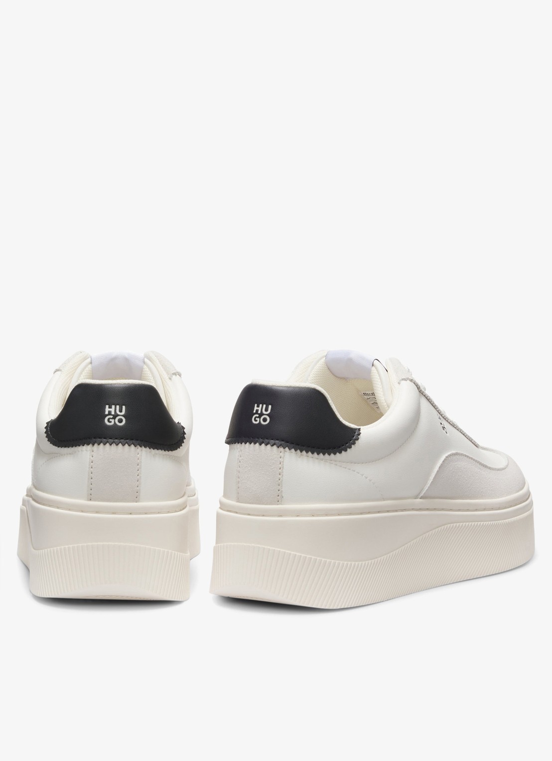 HUGO Sneaker met plateauzool - achterkant 4 open white-127 / wit