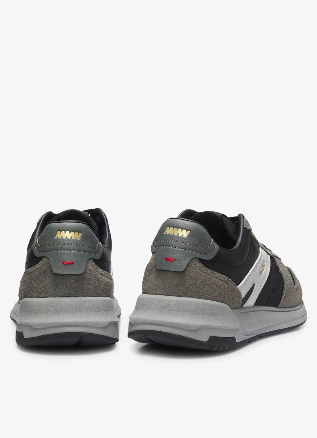 HUGO Sneaker met suède details - achterkant open grey-061 / grijs