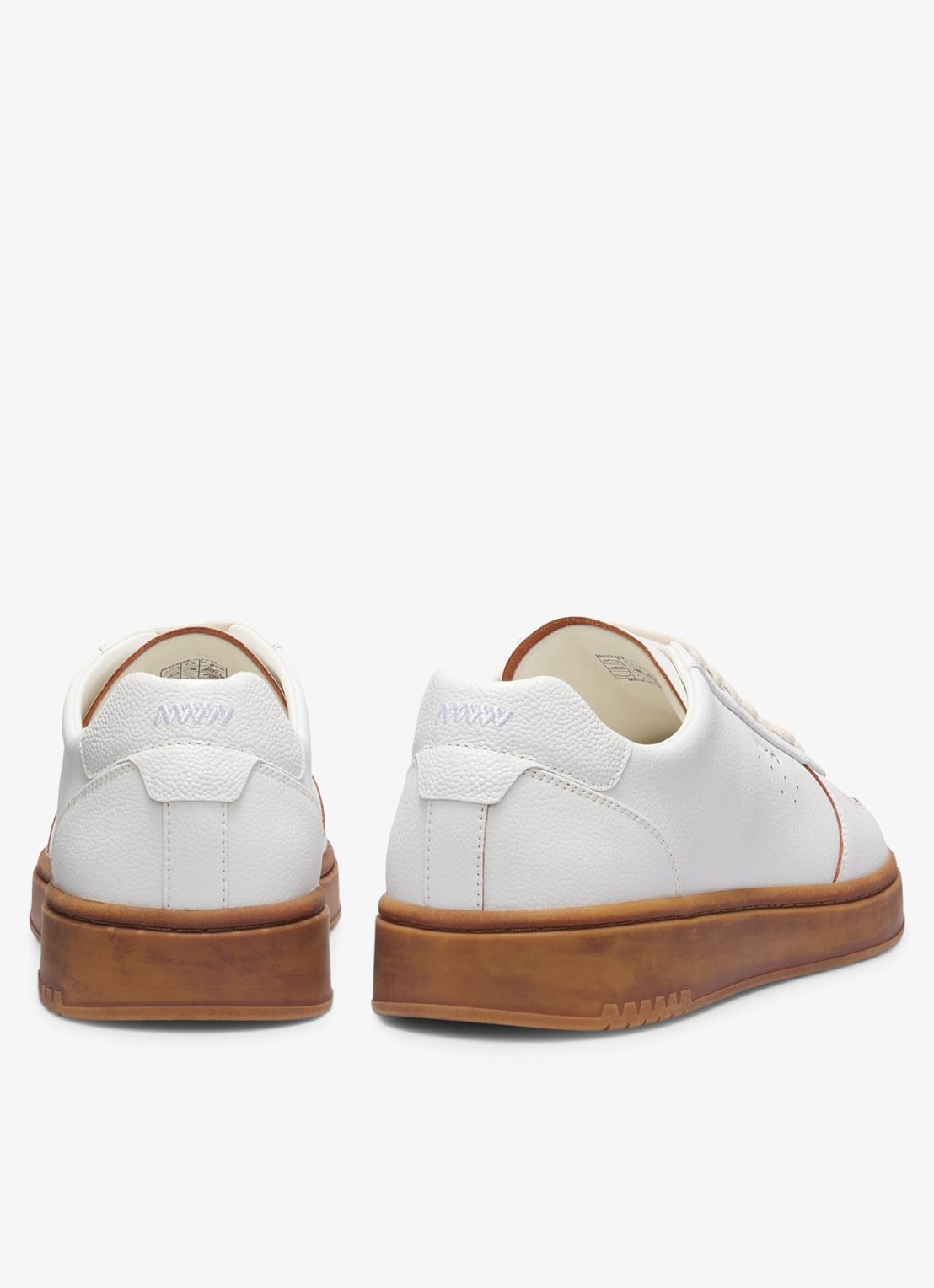 HUGO Sneaker van leer met logo - achterkant 4 open white-123 / wit