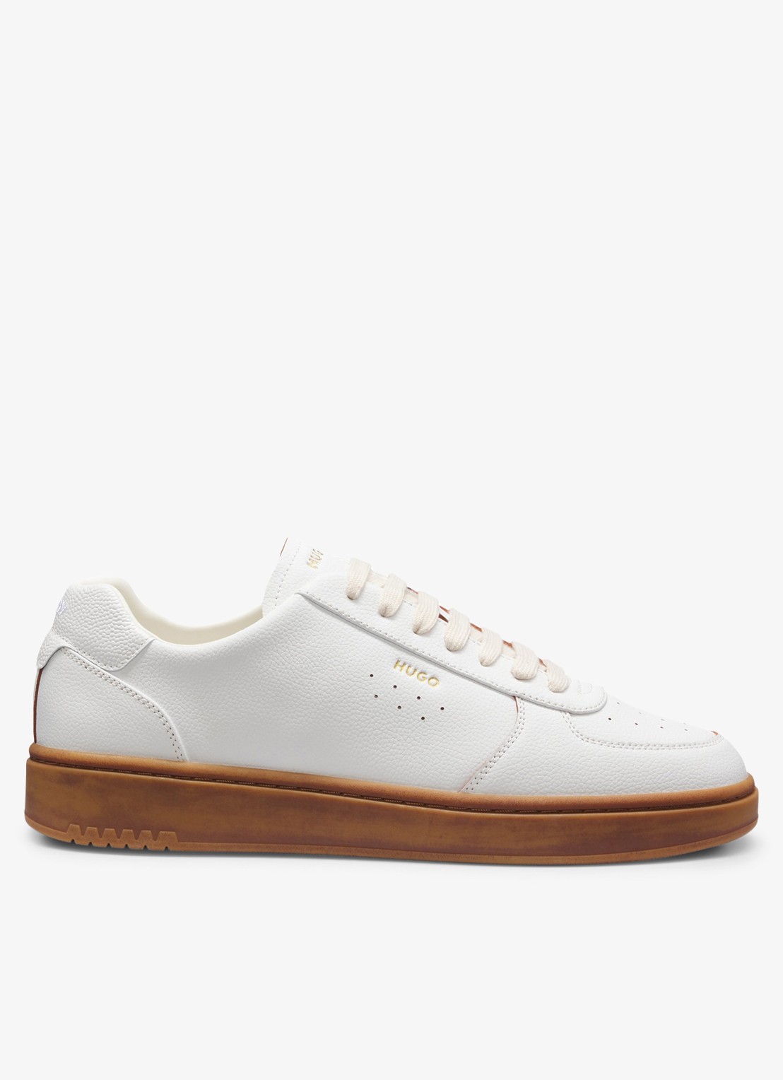 HUGO Sneaker van leer met logo - voorkant open white-123 / wit