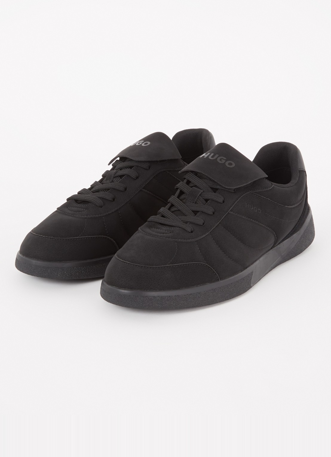 HUGO Sneaker van nubuck met logo - detail 2 zwart
