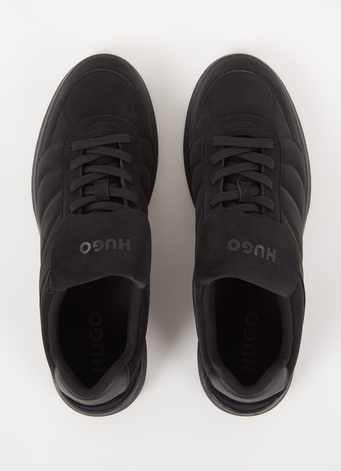 HUGO Sneaker van nubuck met logo - detail 3 zwart