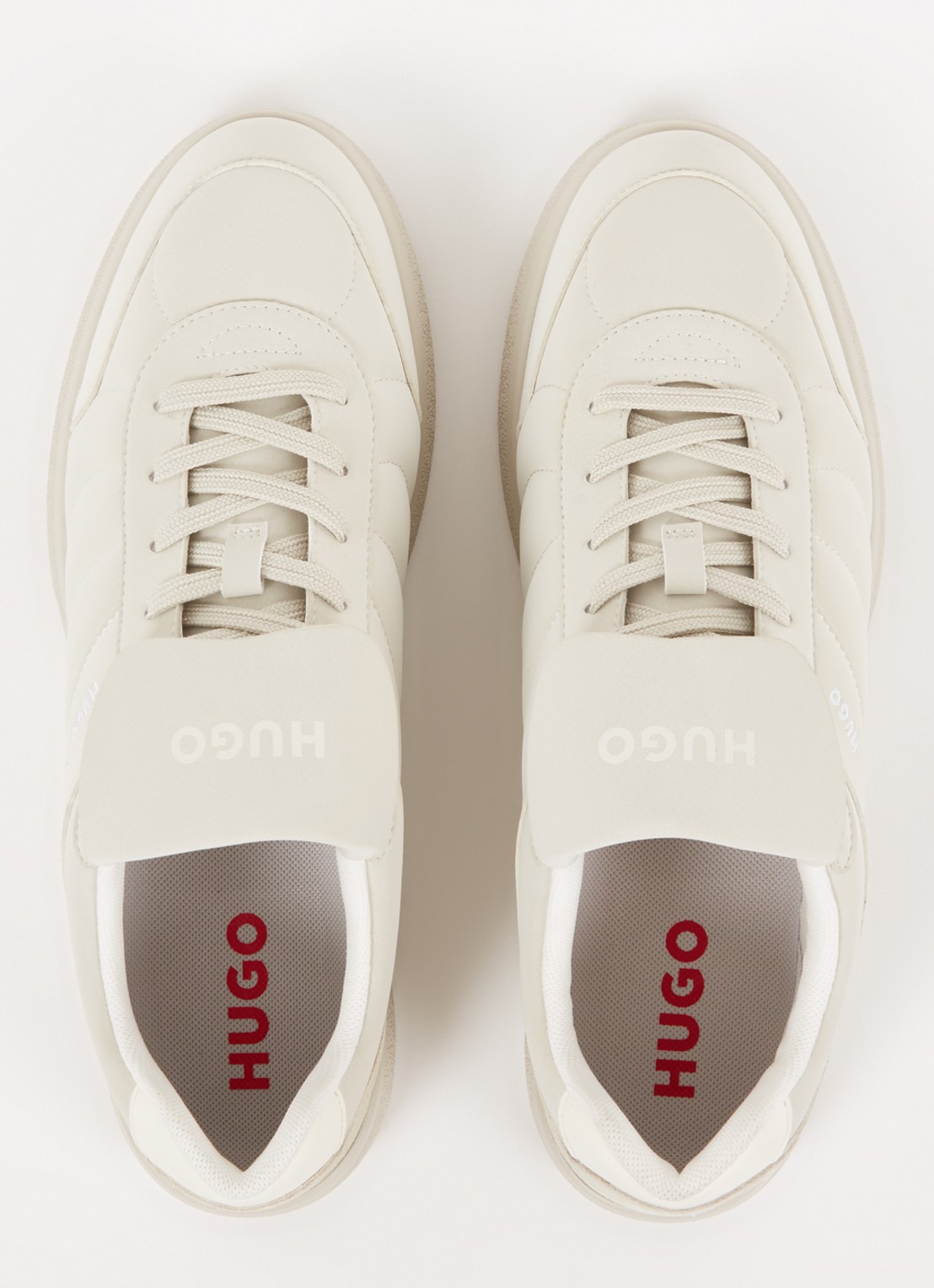 HUGO Sneaker van nubuck met logo - detail 3 beige