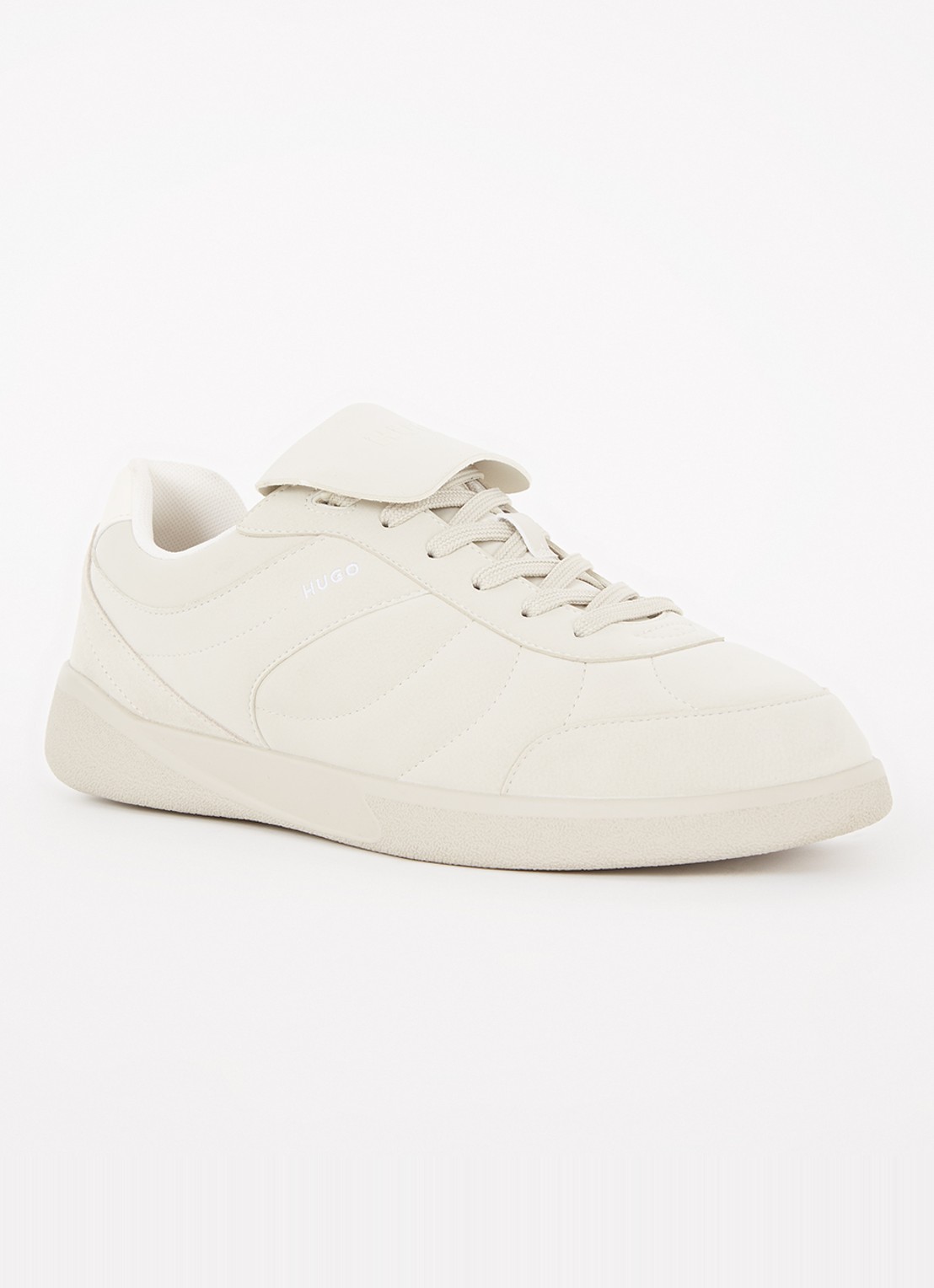 HUGO Sneaker van nubuck met logo - voorkant 5 beige