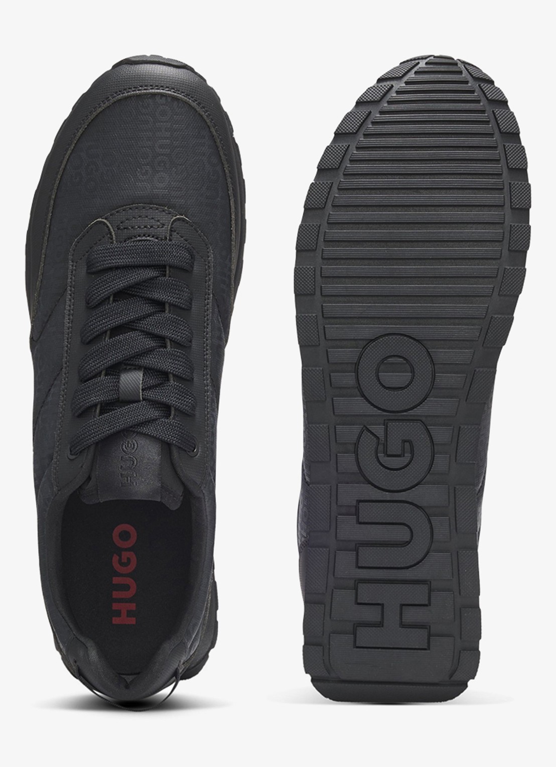 HUGO Sneakers met logoprint - achterkant 4 zwart