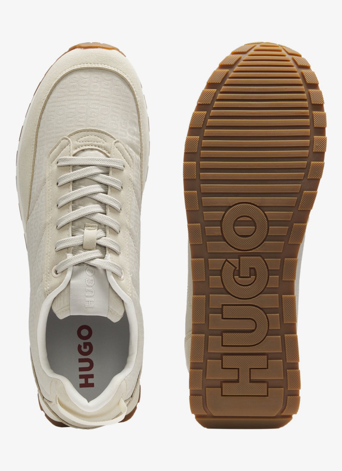 HUGO Sneakers met logoprint - achterkant 3 light beige-271 / beige