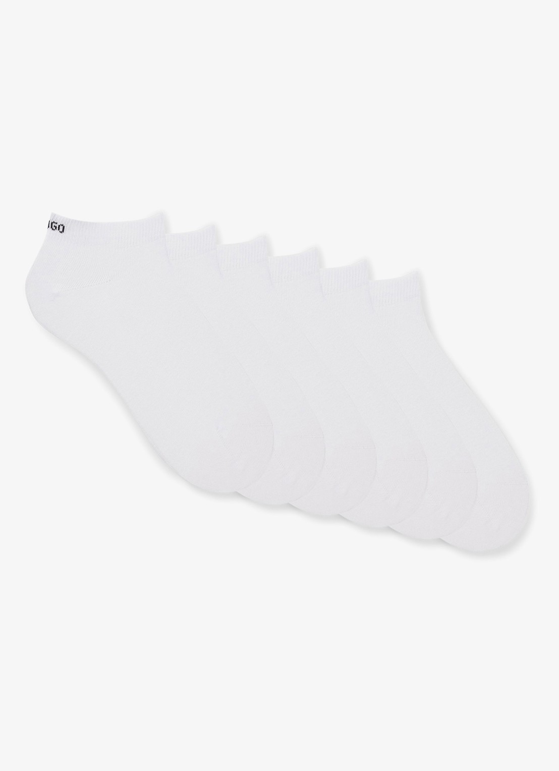 HUGO Sneakersokken in 6-pack - voorkant wit
