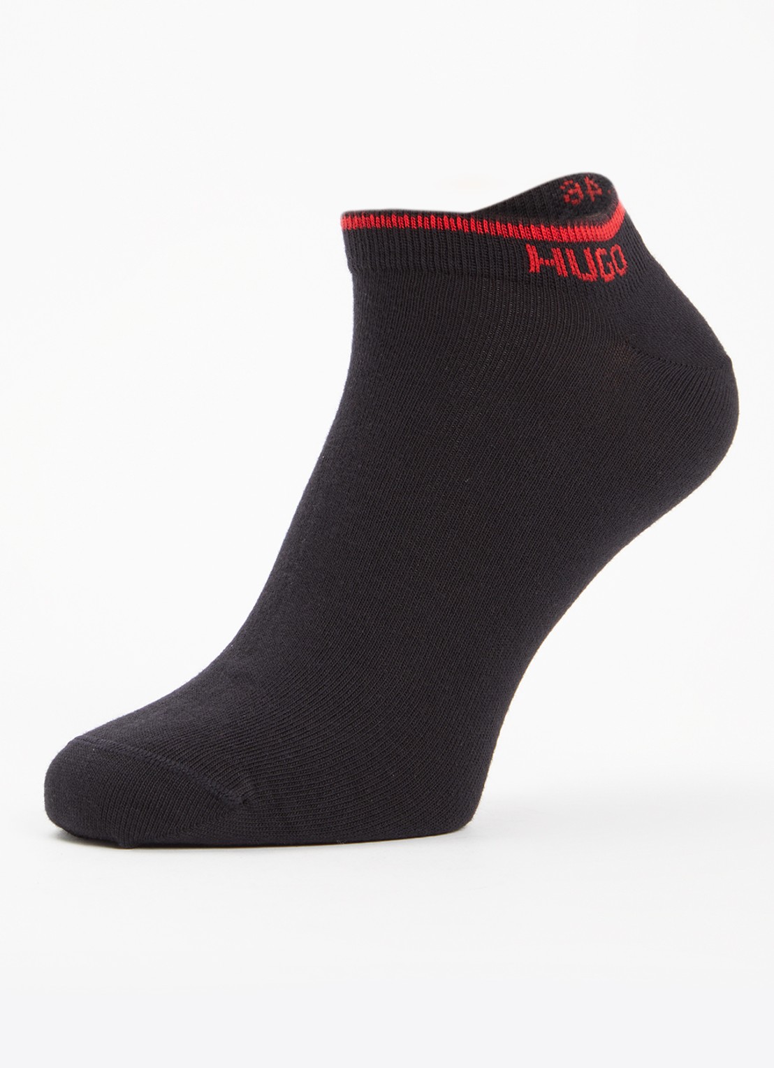 HUGO Sneakersokken met logo in 3-pack - detail zwart
