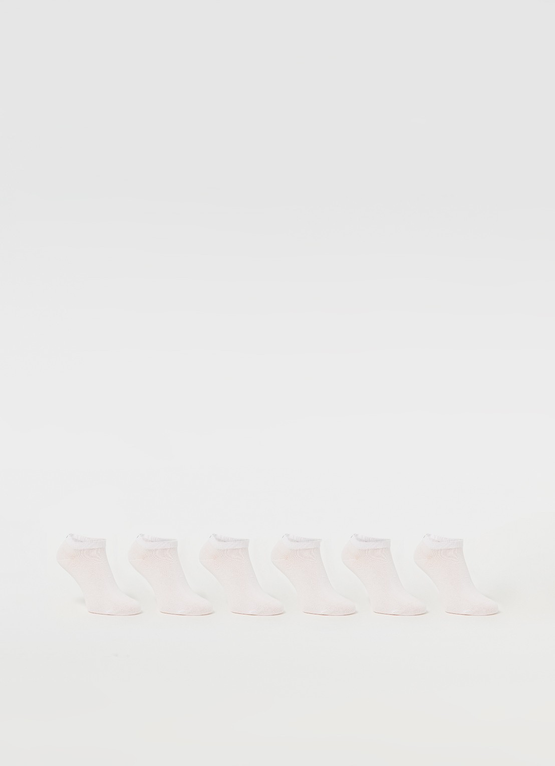 HUGO Sneakersokken met logo in 6-pack  - voorkant white-100 / wit