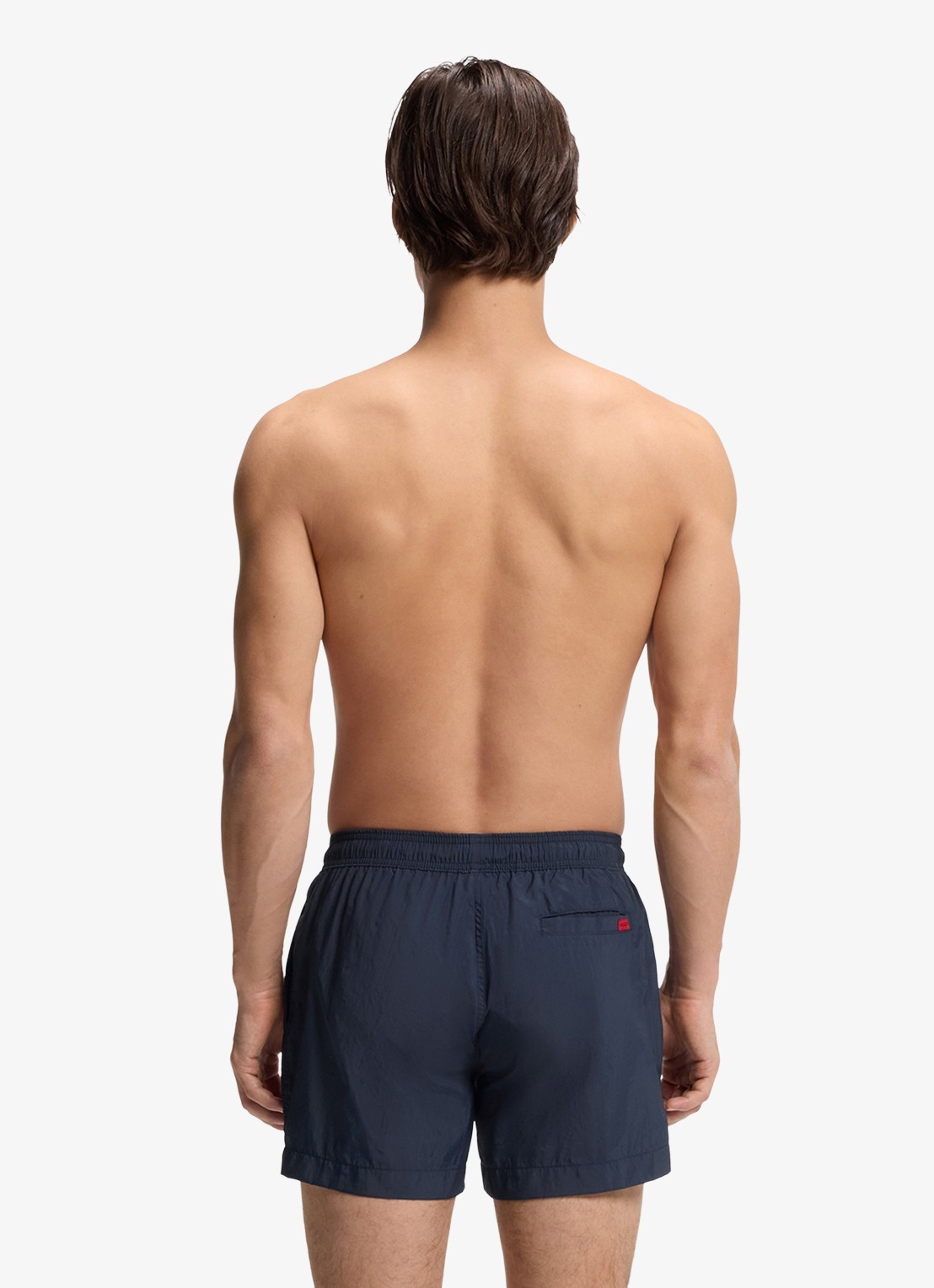 HUGO Sneldrogende zwemshorts met logolabel - achterkant navy-410 / blauw